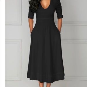 Black Mid Length Dress Size Large. New